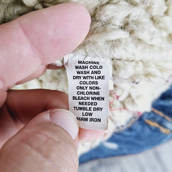 GAP | vintage 2003 snap button close sherpa/plush lined denim jean jacket - Picture 8 of 9